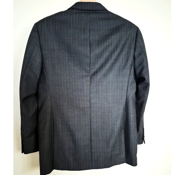 Burberry London Wool Pinstripe Blazer Charcoal Grey, Classic Suit Jacket - Picture 3 of 7